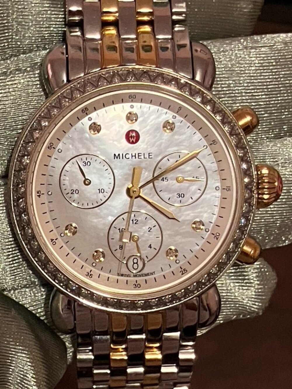 MICHELE CSX Two-Tone Wrist Watch Diamond Bezel
